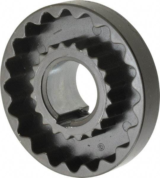 Lovejoy - 1-1/8" Max Bore Diam, 1/4" x 1/8" Keyway Width x Depth, Flexible Coupling Hub - 3-1/4" OD, 2.88" OAL, Cast Iron - Benchmark Tooling