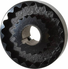 Lovejoy - 1-1/8" Max Bore Diam, 1/4" x 1/8" Keyway Width x Depth, Flexible Coupling Hub - 4" OD, 3-1/2" OAL, Cast Iron - Benchmark Tooling
