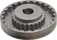Lovejoy - 7/8" Max Bore Diam, 3/16" x 3/32" Keyway Width x Depth, Flexible Coupling Hub - 4-5/8" OD, 3.94" OAL, Cast Iron - Benchmark Tooling