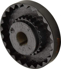 Lovejoy - 1-1/8" Max Bore Diam, 1/4" x 1/8" Keyway Width x Depth, Flexible Coupling Hub - 5.45" OD, 4.44" OAL, Cast Iron - Benchmark Tooling