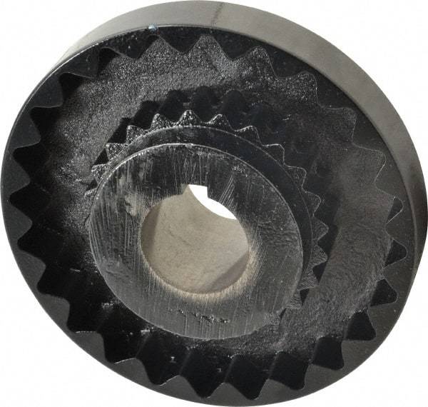 Lovejoy - 1-5/8" Max Bore Diam, 3/8" x 3/16" Keyway Width x Depth, Flexible Coupling Hub - 6.35" OD, 5.06" OAL, Cast Iron - Benchmark Tooling