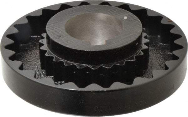 Lovejoy - 2" Max Bore Diam, 1/2" x 1/4" Keyway Width x Depth, Flexible Coupling Hub - 6.35" OD, 5.06" OAL, Cast Iron - Benchmark Tooling