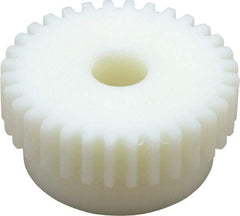 Poly Hi Solidur - 16 Pitch, 2" Pitch Diam, 32 Tooth Spur Gear - 1/2" Face Width, 1/2" Bore Diam, 1-3/4" Hub Diam, Nylon - Benchmark Tooling