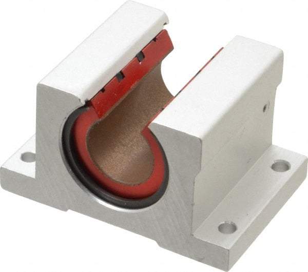 Pacific Bearing - 3/4" ID, 2-3/4" OAW x 2.063" OAL x 1-3/4" OAH Open Single Pillow Block - 2-1/16 Inch Overall Length x 1-3/4 Inch Overall Height x 2-3/4 Inch Width, - Benchmark Tooling