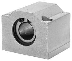 Pacific Bearing - 1-1/4" ID, 4" OAW x 3-5/8" OAL x 3-1/4" OAH Pillow Block - 5,145 Lb Static Cap, 3-1/2" Btw Mnt Hole Ctrs, 1-1/2" Base-to-Ctr Ht, Aluminum - Benchmark Tooling