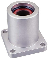 Pacific Bearing - 1" ID, 2.812" OAL x 2-3/4" OAH 4-Bolt Flange Mounted Bearing - 1,905 Lb Static Cap, 2-1/8" Btw Mnt Hole Ctrs, Aluminum - Benchmark Tooling