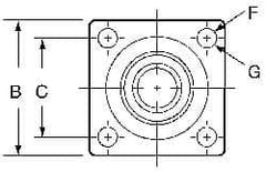 Pacific Bearing - 1" ID, 2-3/4" OAW x 2.812" OALFlange Mounted Bearing - 1,905 Lb Static Cap - Benchmark Tooling