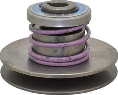 Lovejoy - 1.62" Min Pitch, 2.81" Long, 3-3/4" Max Diam, Spring Loaded Variable Speed Pulley - 4" Outside Diam, 5/8" Inside Diam, 1/2 Hp at 1750 RPM, 0.333 Hp at 1150 RPM - Benchmark Tooling