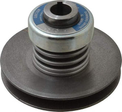 Lovejoy - 2.69" Min Pitch, 4.13" Long, 5.65" Max Diam, Spring Loaded Variable Speed Pulley - 6" Outside Diam, 1" Inside Diam, 1 Hp at 1750 RPM, 3/4 Hp at 1150 RPM - Benchmark Tooling