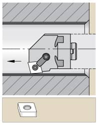 Kennametal - Left Hand Cut, 37.34mm Min Bore Diam, Size H20 Modular Boring Cutting Unit Head - Through Coolant, Compatible with CN.. - Benchmark Tooling