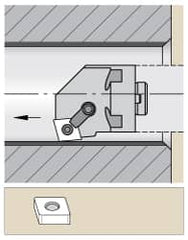 Kennametal - Left Hand Cut, 44.70mm Min Bore Diam, Size H24 Modular Boring Cutting Unit Head - Through Coolant, Compatible with CN.. - Benchmark Tooling