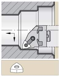 Kennametal - Right Hand Cut, 51.05mm Min Bore Diam, Size H28 Modular Boring Cutting Unit Head - Through Coolant, Compatible with WN.. - Benchmark Tooling