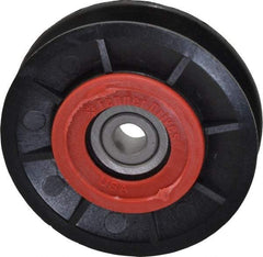 Fenner Drives - 3/8 Inside x 3" Outside Diam, 1/2" Wide Pulley Slot, Glass Reinforced Nylon Idler Pulley - 4L/A Belt Section, For Use with V-Belts - Benchmark Tooling