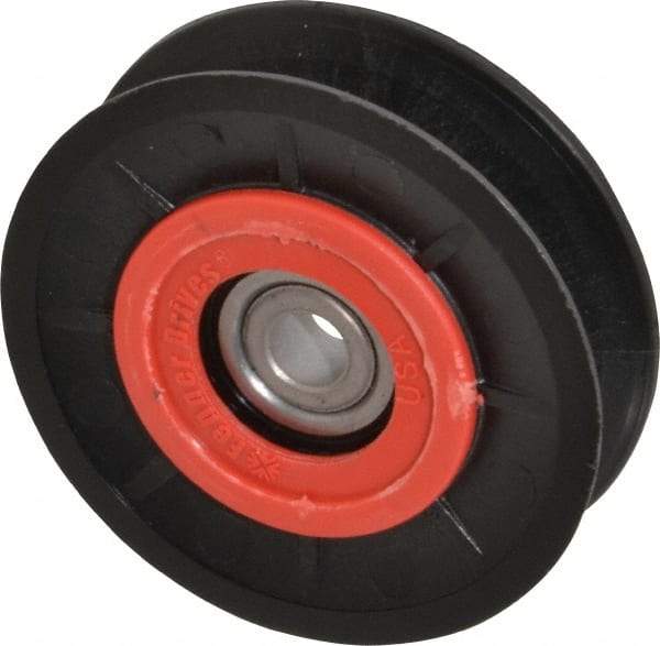 Fenner Drives - 3/8 Inside x 3.1" Outside Diam, 0.63" Wide Pulley Slot, Glass Reinforced Nylon Idler Pulley - 5L/B Belt Section, For Use with V-Belts - Benchmark Tooling