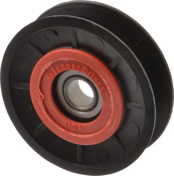 Fenner Drives - 1/2 Inside x 3.1" Outside Diam, 0.63" Wide Pulley Slot, Glass Reinforced Nylon Idler Pulley - 5L/B Belt Section, For Use with V-Belts - Benchmark Tooling