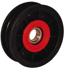 Fenner Drives - 17 Inside x 5.56" Outside Diam, 1.02" Wide Pulley Slot, Glass Reinforced Nylon Idler Pulley - For Use with Flat Belts, 7/8" Wide - Benchmark Tooling