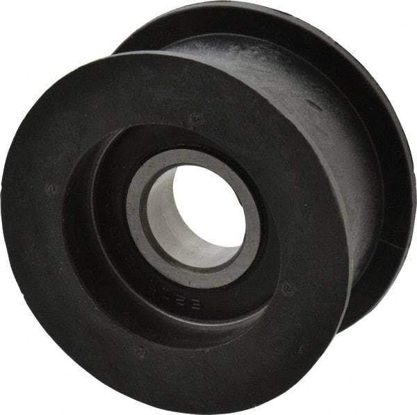 Fenner Drives - 17 Inside x 2.35" Outside Diam, 0.98" Wide Pulley Slot, Glass Reinforced Nylon Idler Pulley - For Use with Flat Belts, 7/8" Wide - Benchmark Tooling