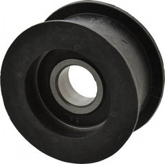 Fenner Drives - 17 Inside x 2.35" Outside Diam, 0.98" Wide Pulley Slot, Glass Reinforced Nylon Idler Pulley - For Use with Flat Belts, 7/8" Wide - Benchmark Tooling