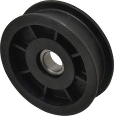 Fenner Drives - 17 Inside x 3-1/2" Outside Diam, 0.77" Wide Pulley Slot, Glass Reinforced Nylon Idler Pulley - For Use with Flat Belts, 5/8" Wide - Benchmark Tooling