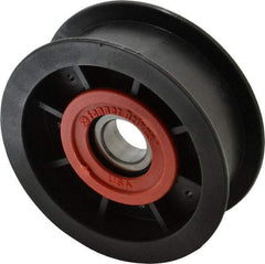 Fenner Drives - 17 Inside x 3-1/2" Outside Diam, 1" Wide Pulley Slot, Glass Reinforced Nylon Idler Pulley - For Use with Flat Belts, 13/16" Wide - Benchmark Tooling
