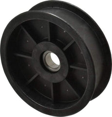 Fenner Drives - 17 Inside x 4-1/2" Outside Diam, 1.09" Wide Pulley Slot, Glass Reinforced Nylon Idler Pulley - For Use with Flat Belts, 29/32" Wide - Benchmark Tooling
