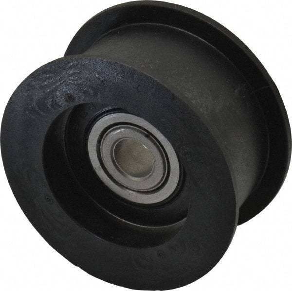 Fenner Drives - 3/8 Inside x 2.35" Outside Diam, 0.98" Wide Pulley Slot, Glass Reinforced Nylon Idler Pulley - For Use with Flat Belts, 7/8" Wide - Benchmark Tooling