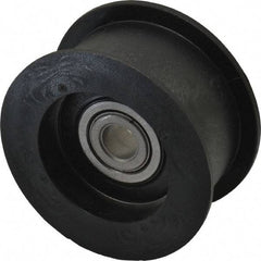 Fenner Drives - 3/8 Inside x 2.35" Outside Diam, 0.98" Wide Pulley Slot, Glass Reinforced Nylon Idler Pulley - For Use with Flat Belts, 7/8" Wide - Benchmark Tooling