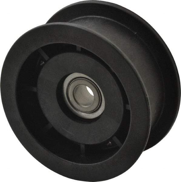 Fenner Drives - 3/8 Inside x 3" Outside Diam, 1.02" Wide Pulley Slot, Glass Reinforced Nylon Idler Pulley - For Use with Flat Belts, 7/8" Wide - Benchmark Tooling