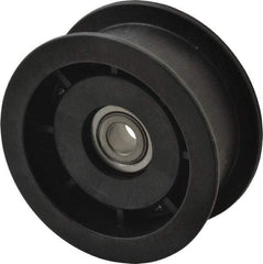 Fenner Drives - 3/8 Inside x 3" Outside Diam, 1.02" Wide Pulley Slot, Glass Reinforced Nylon Idler Pulley - For Use with Flat Belts, 7/8" Wide - Benchmark Tooling