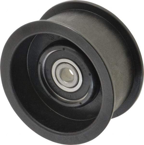Fenner Drives - 3/8 Inside x 3.38" Outside Diam, 1.38" Wide Pulley Slot, Glass Reinforced Nylon Idler Pulley - For Use with Flat Belts, 1-1/8" Wide - Benchmark Tooling