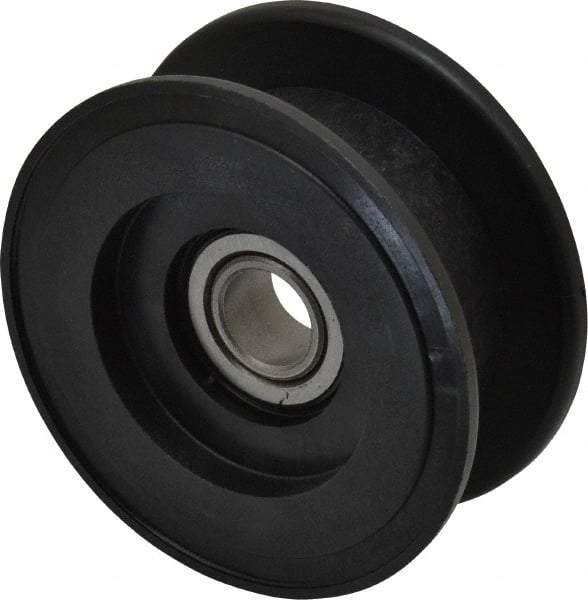 Fenner Drives - 1/2 Inside x 2.76" Outside Diam, 0.82" Wide Pulley Slot, Glass Reinforced Nylon Idler Pulley - For Use with Flat Belts, 5/8" Wide - Benchmark Tooling