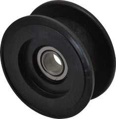 Fenner Drives - 1/2 Inside x 2.76" Outside Diam, 0.82" Wide Pulley Slot, Glass Reinforced Nylon Idler Pulley - For Use with Flat Belts, 5/8" Wide - Benchmark Tooling