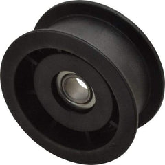 Fenner Drives - 1/2 Inside x 3" Outside Diam, 1.02" Wide Pulley Slot, Glass Reinforced Nylon Idler Pulley - For Use with Flat Belts, 7/8" Wide - Benchmark Tooling