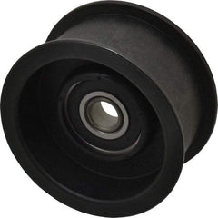 Fenner Drives - 1/2 Inside x 3.38" Outside Diam, 1.38" Wide Pulley Slot, Glass Reinforced Nylon Idler Pulley - For Use with Flat Belts, 1-1/8" Wide - Benchmark Tooling