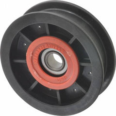 Fenner Drives - 1/2 Inside x 3-1/2" Outside Diam, 0.77" Wide Pulley Slot, Glass Reinforced Nylon Idler Pulley - For Use with Flat Belts, 5/8" Wide - Benchmark Tooling
