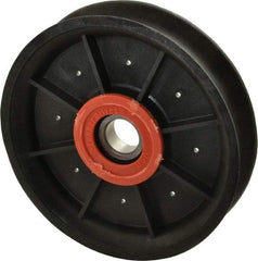 Fenner Drives - 17 Inside x 4.82" Outside Diam, 0.73" Wide Pulley Slot, Glass Reinforced Nylon Idler Pulley - 11/16" Belt Size Diam, For Use with Round Belts - Benchmark Tooling