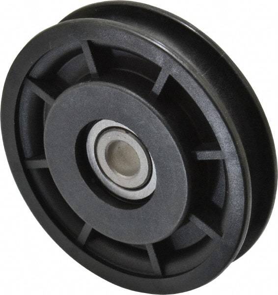 Fenner Drives - 3/8 Inside x 3.05" Outside Diam, 0.4" Wide Pulley Slot, Glass Reinforced Nylon Idler Pulley - 3/8" Belt Size Diam, For Use with Round Belts - Benchmark Tooling