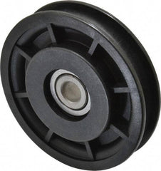 Fenner Drives - 3/8 Inside x 3.05" Outside Diam, 0.4" Wide Pulley Slot, Glass Reinforced Nylon Idler Pulley - 3/8" Belt Size Diam, For Use with Round Belts - Benchmark Tooling