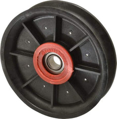 Fenner Drives - 1/2 Inside x 4.82" Outside Diam, 0.73" Wide Pulley Slot, Glass Reinforced Nylon Idler Pulley - 11/16" Belt Size Diam, For Use with Round Belts - Benchmark Tooling