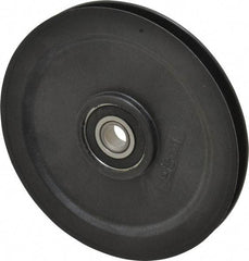 Fenner Drives - 1/2 Inside x 5-1/2" Outside Diam, 0.38" Wide Pulley Slot, Glass Reinforced Nylon Idler Pulley - 3/8" Belt Size Diam, For Use with Round Belts - Benchmark Tooling