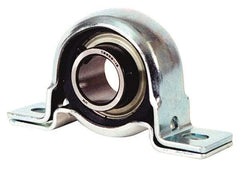 Value Collection - 7/8" ID, 4.5937" OAL x 2-5/8" OAH Pillow Block - 1,740 Lb Static Cap, 3,100 Lb Dyn Cap, 3-3/4" Btw Mnt Hole Ctrs, 1-5/16" Base-to-Ctr Ht, Stamped Steel Rubber Mount - Benchmark Tooling