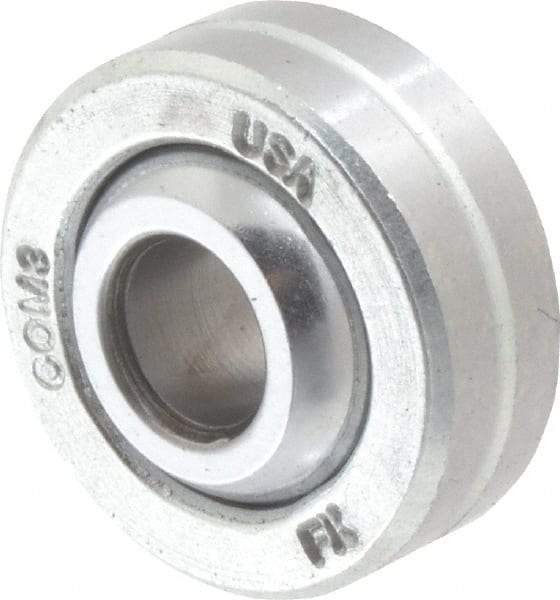 Made in USA - 3/16" Bore Diam, 3,250 Lb Dynamic Capacity, 9/32" Wide, Ball-Joint Spherical Plain Bearing - 9/16" OD - Benchmark Tooling