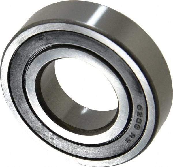 Tritan - 30mm Bore Diam, 62mm OD, Double Seal Deep Groove Radial Ball Bearing - 16mm Wide, 1 Row, Round Bore, 2,540 Lb Static Capacity, 4,390 Lb Dynamic Capacity - Benchmark Tooling