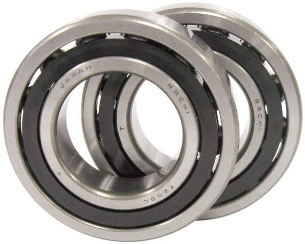 Nachi - 25mm Bore Diam, 52mm OD, Open Angular Contact Radial Ball Bearing - 15mm Wide, 1 Row, Round Bore, 20,700 Nm Static Capacity, 27,100 Nm Dynamic Capacity - Benchmark Tooling