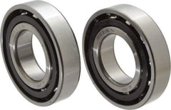 Nachi - 35mm Bore Diam, 72mm OD, Open Angular Contact Radial Ball Bearing - 17mm Wide, 1 Row, Round Bore, 40,000 Nm Static Capacity, 49,500 Nm Dynamic Capacity - Benchmark Tooling