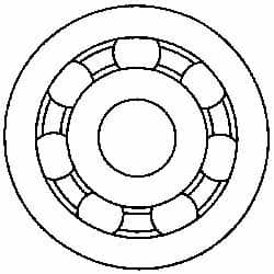 Made in USA - 15mm Bore Diam, 32mm OD, Open Plastic Race Radial Ball Bearing - 9mm Wide, 1 Row, Round Bore, 43 Lb Static Capacity, 55 Lb Dynamic Capacity - Benchmark Tooling