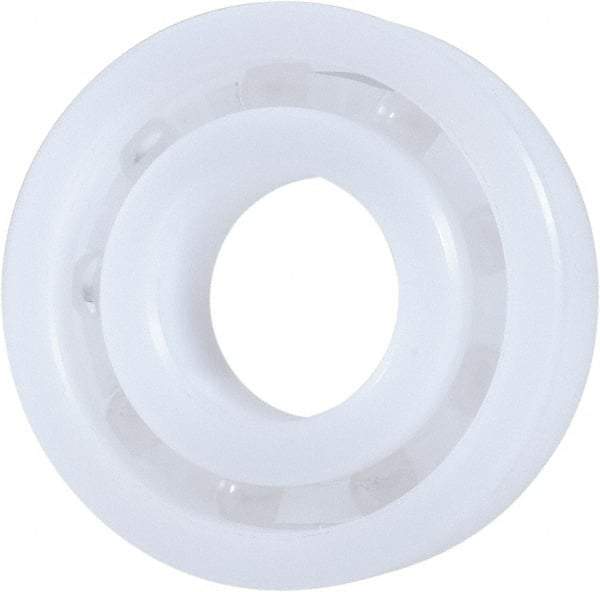 Made in USA - 15mm Bore Diam, 35mm OD, Open Plastic Race Radial Ball Bearing - 11mm Wide, 1 Row, Round Bore, 46 Lb Static Capacity, 69 Lb Dynamic Capacity - Benchmark Tooling
