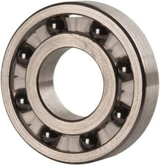 Made in USA - 1/2" Bore Diam, 1-1/8" OD, Open Precision Ground Radial Ball Bearing - 1/4" Wide, 1 Row, Round Bore, 129 Lb Static Capacity, 165 Lb Dynamic Capacity - Benchmark Tooling
