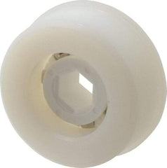 Made in USA - 1 Row, 1.87" OD, 7/16" Hex Bore Conveyor Roller Bearing - 92 Lb Capacity, 729 Max RPM, Stainless Steel with Polypropylene Housing - Benchmark Tooling