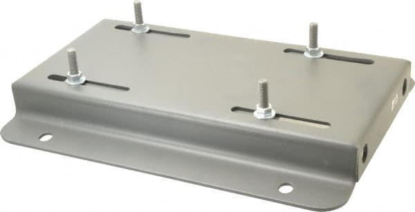 Made in USA - 3/8" Bolt Steel Rigid Fixed Base Motor Base - Adjusting Single Screw, 213T NEMA Frame - Benchmark Tooling